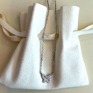 NWT Sterling Silver Mother of Pearl Butterfly Necklace